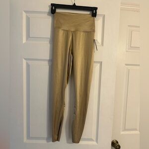 NWT Yogaworks Gold High-Waisted Leggings